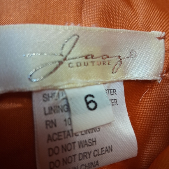 Jasz Couture boho Strapless Orange Dress Women Size 6 - Picture 3 of 16